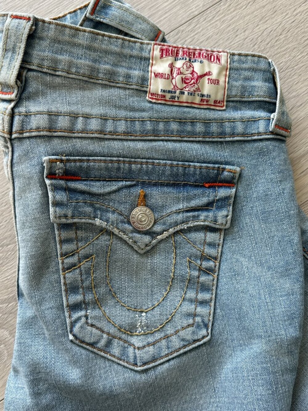 True Religion Joey Low Rise Flare Leg Size 28 Light Blue - Picture 6 of 11